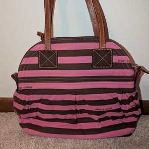 Dooney & Bourke Pink and Brown Striped Women's Bag